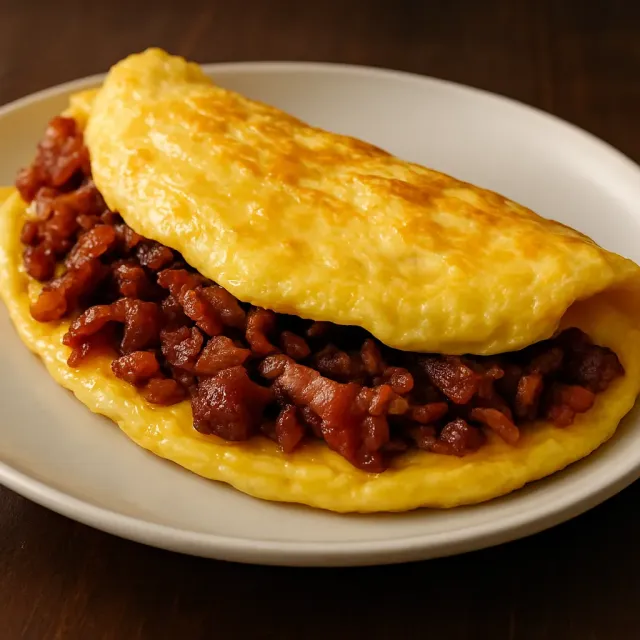 Omelet Bacon Bawang Mewah