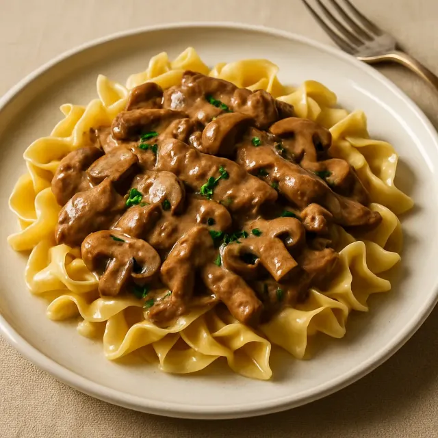 Zengin ve Kremsi Sığır Stroganoff