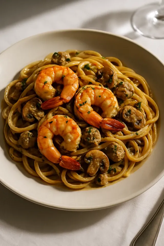 Pâtes aux fruits de mer cajun