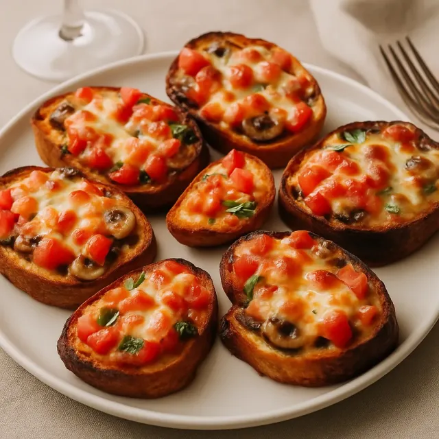 Mushroom and Tomato Bruschetta