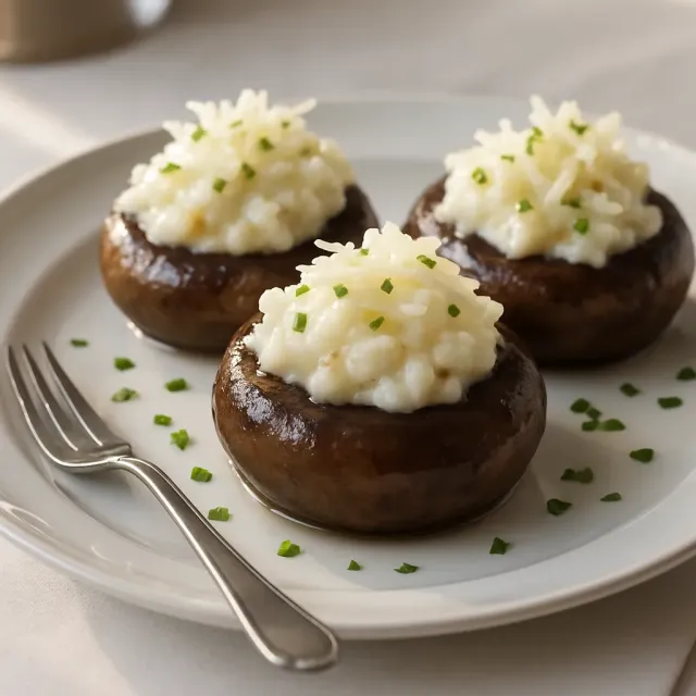 Champignons farcis aux pommes de terre et au fromage
