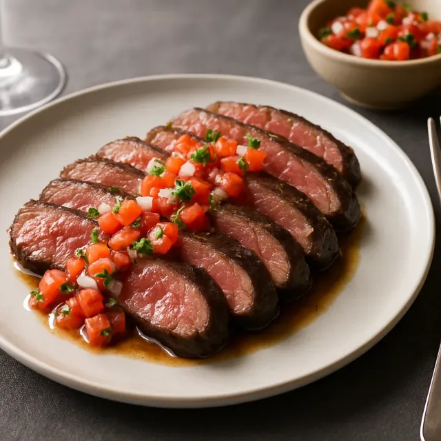 Argentinean Grilled Steak with Salsa Criolla