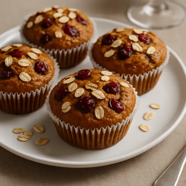 Healthy Pumpkin Cranberry Muffins