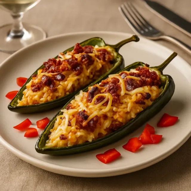 Chorizo Doldurulmuş Poblano Biberleri