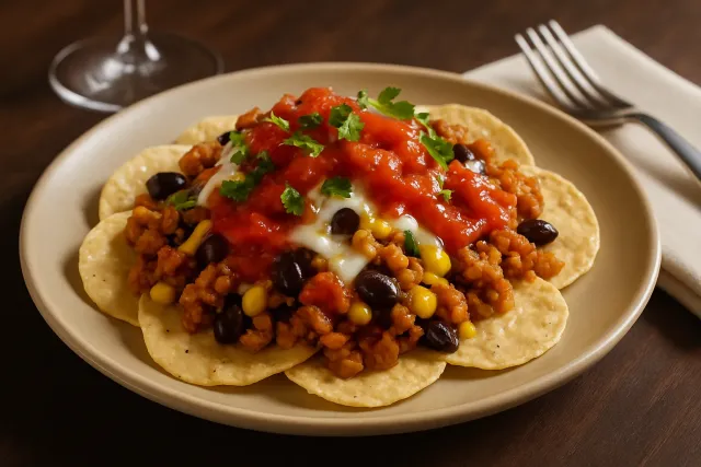 Scharfe Linsen-Nachos