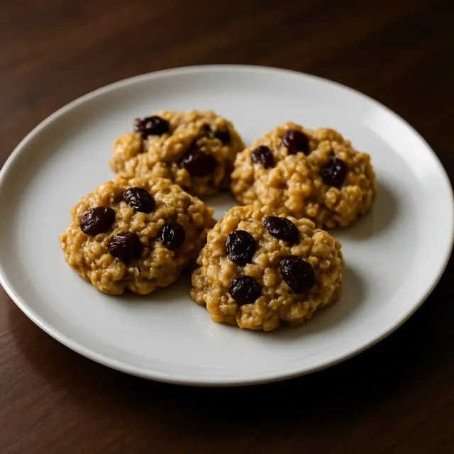 Biscoitos de Aveia e Banana com Passas