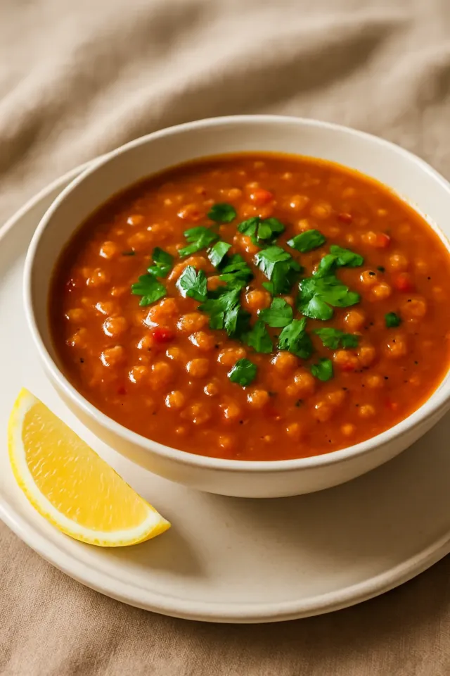 Vegan Türk Kırmızı Mercimek Çorbası