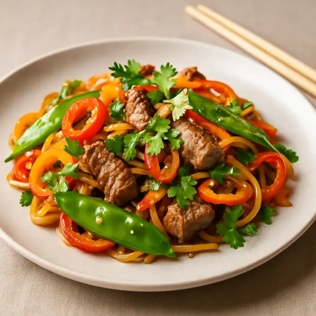 Slaw de bœuf haché au gingembre et au sésame