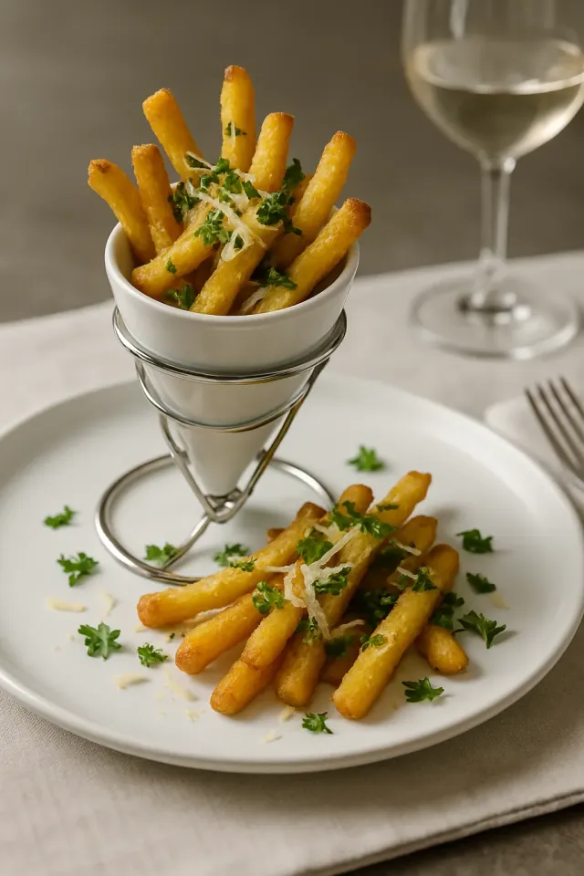 Batatas Fritas de Polenta Trufada na Fritadeira a Ar