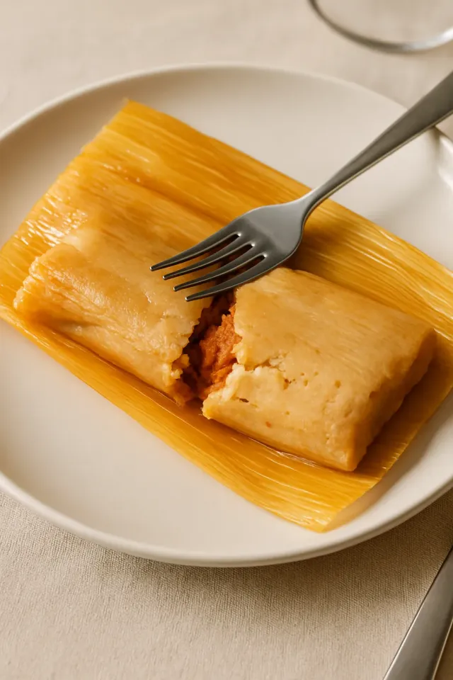 Rote Hühnchen-Tamales (Tamales Rojos de Pollo)
