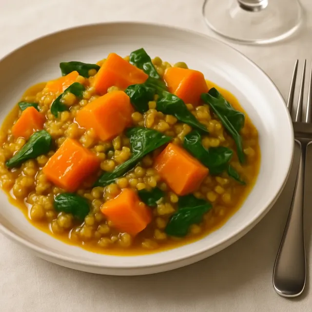Indian Sweet Potato and Lentil Soup