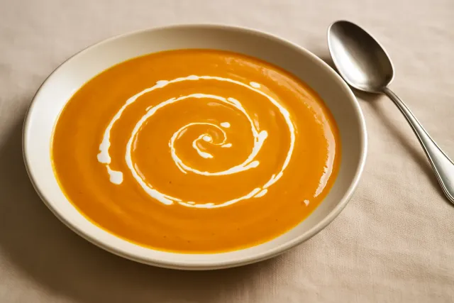 Sopa de Abóbora Butternut com Harissa