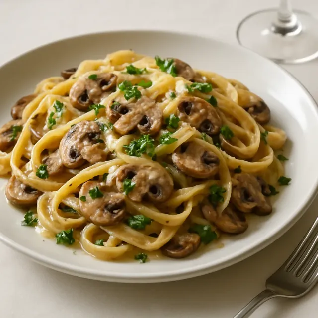 Fettuccine Alfredo Ayam Lebih Ringan