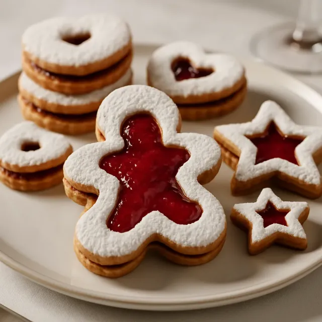 Cranberry-Ginger Linzer Torte Cookies