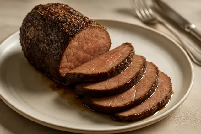 Rôti de bœuf rond à haute température