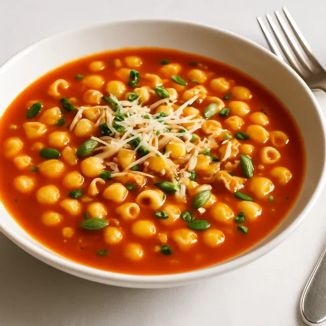 Sopa de Macarrones y Garbanzos