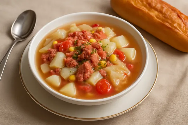 Soupe de Corned-Beef et Chou de Grand-Mère