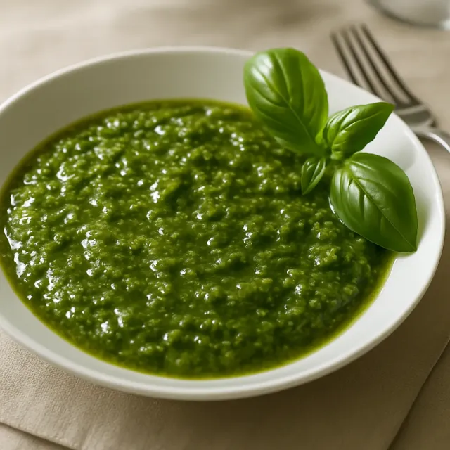 Einfaches Knoblauch-Basilikum-Pesto