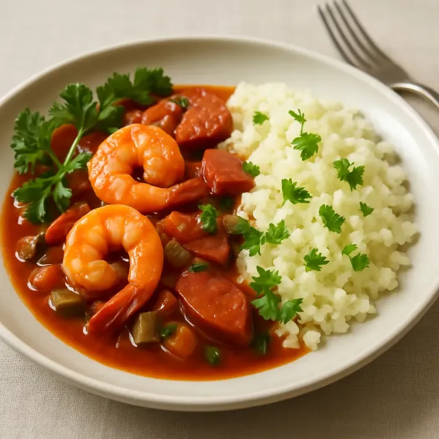 Healthier Slow Cooker Gumbo