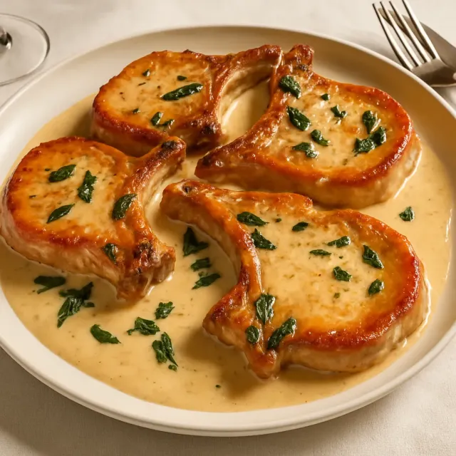Creamy Sage and Garlic Pork Chops