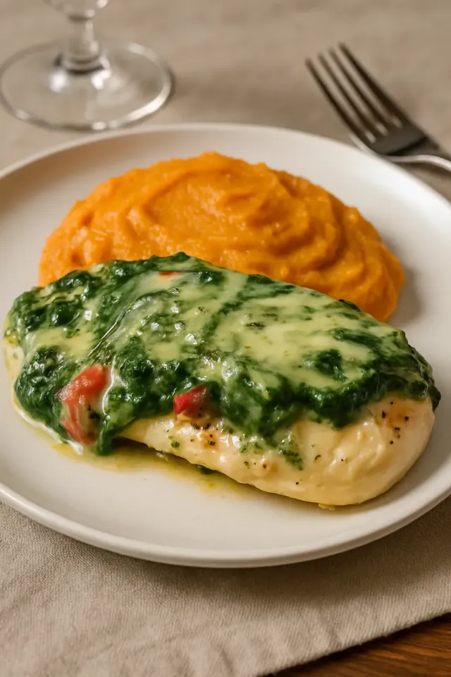Шпинатная курица пармезан