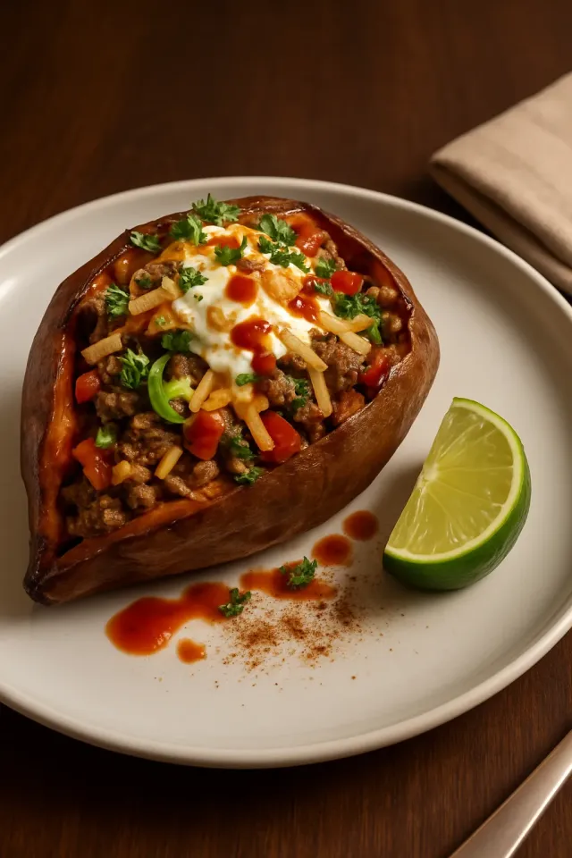 Kolay Doldurulmuş Taco Tatlı Patatesler