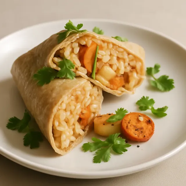 Burritos aux patates douces et haricots végétaliens