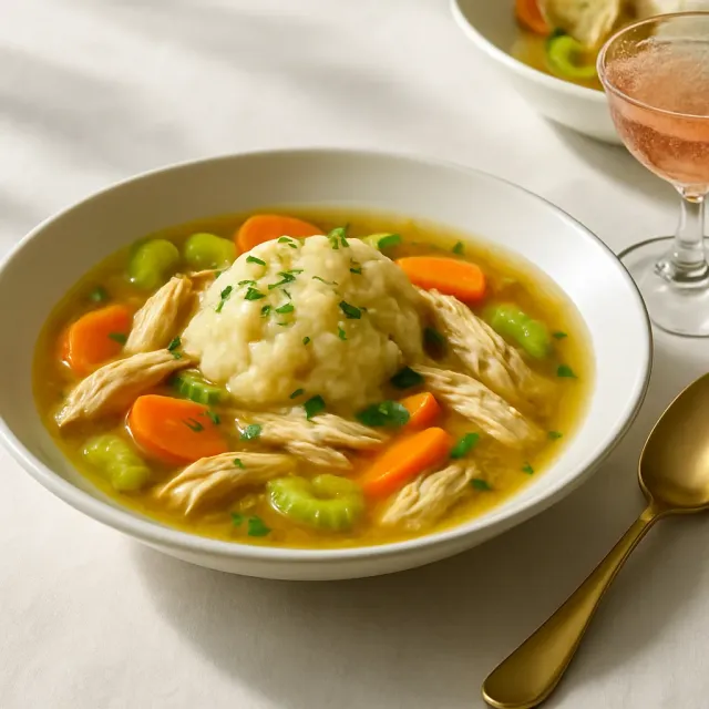 Деревенская курица с клецками