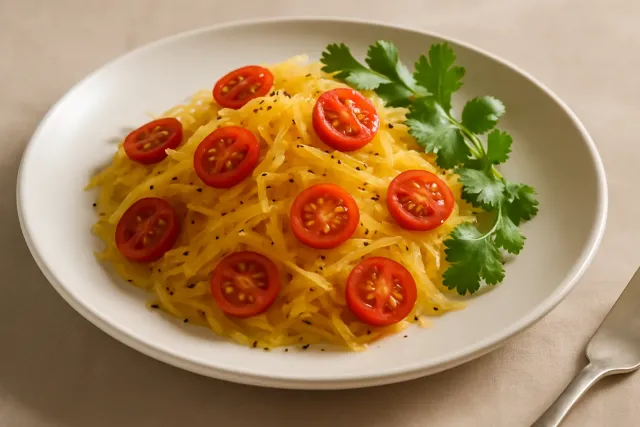 Domates, Fesleğen ve Parmesanlı Kabak Erişte