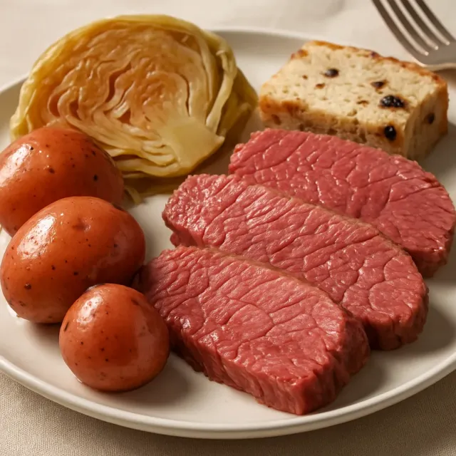 Bœuf mariné, chou et pommes de terre au mijoteur lent