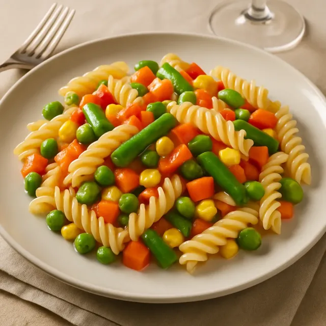 Pasta Primavera mit Zitronen-Kapern-Sauce