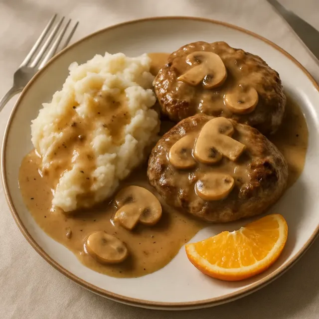Scrumptious Salisbury Steak in Mushroom Gravy