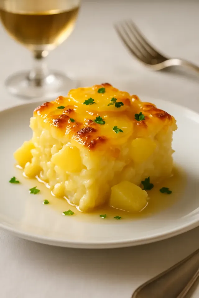 Gratin de riz à l'ananas