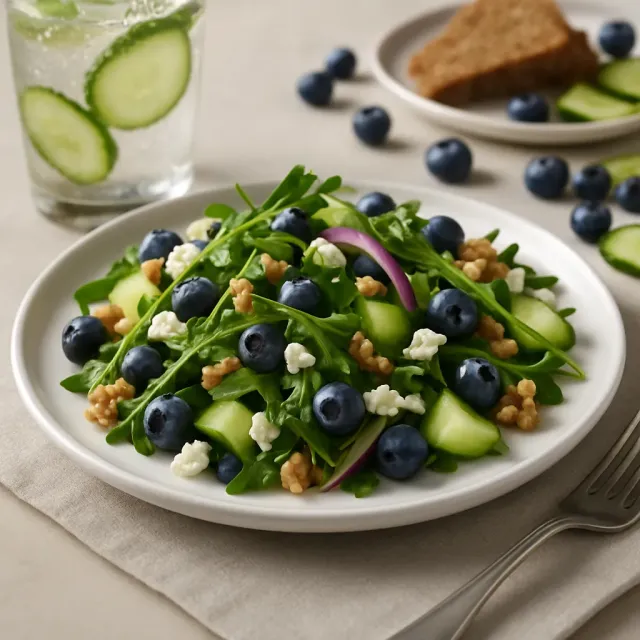 Salada de Pepino e Mirtilo