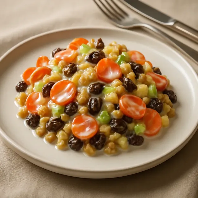 Salada de Maçã com Molho de Iogurte Doce e Azedo