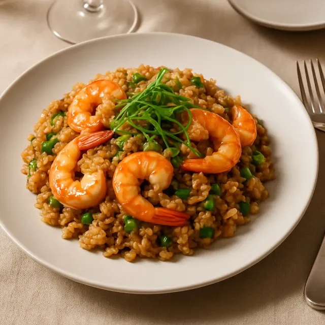 Riz sauté aux crevettes