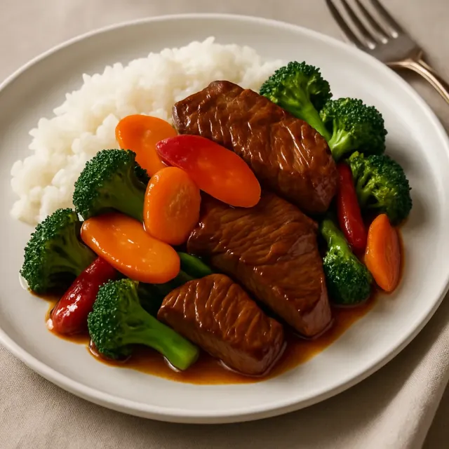 炒蔬菜和牛肉