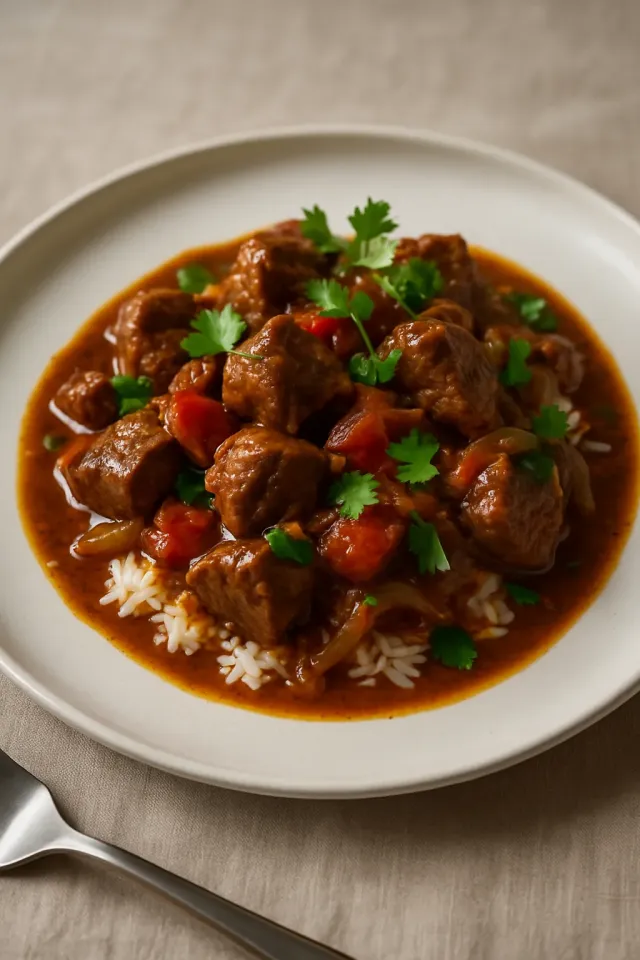 토마틸로 그린 살사 돼지고기 스튜 (Guisado de Puerco con Tomatillos)