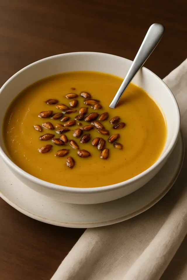 Soupe épicée à la courge musquée et à la citrouille en cocotte-minute