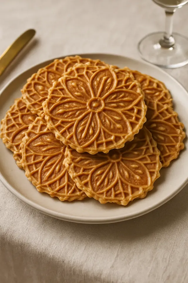 Pizzelle de Pão de Gengibre