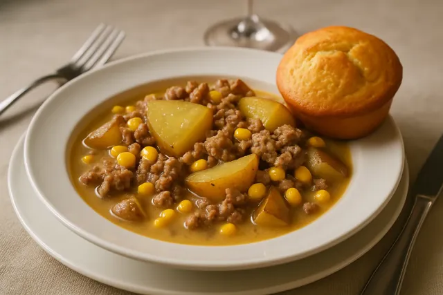 شوربة الذرة والنقانق الحارة السريعة