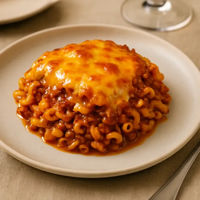 Pâtes au cheeseburger en poêle