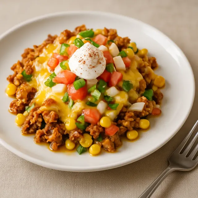Nasi Taco Daging Babi Keju