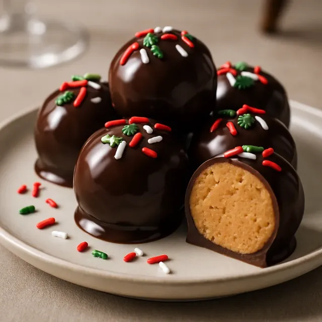 Bolas de Natal de Pasta de Amendoim