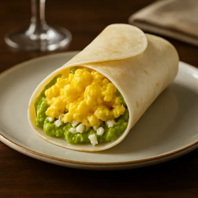 Kolay Yumurta ve Avokado Kahvaltı Burritosu