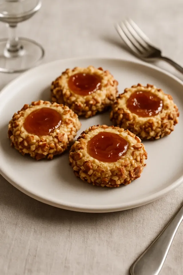 Galletas Pecanas y Frambuesa con Huella de Pulgar