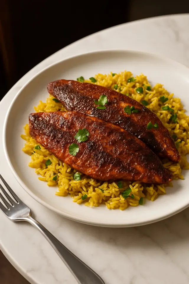 Geschwärzter Fisch