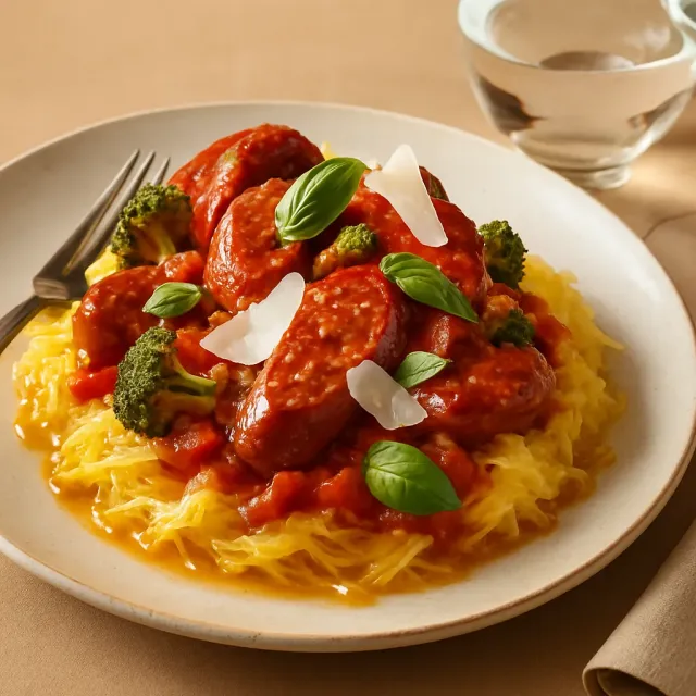 Smoked Sausage with Spaghetti Squash