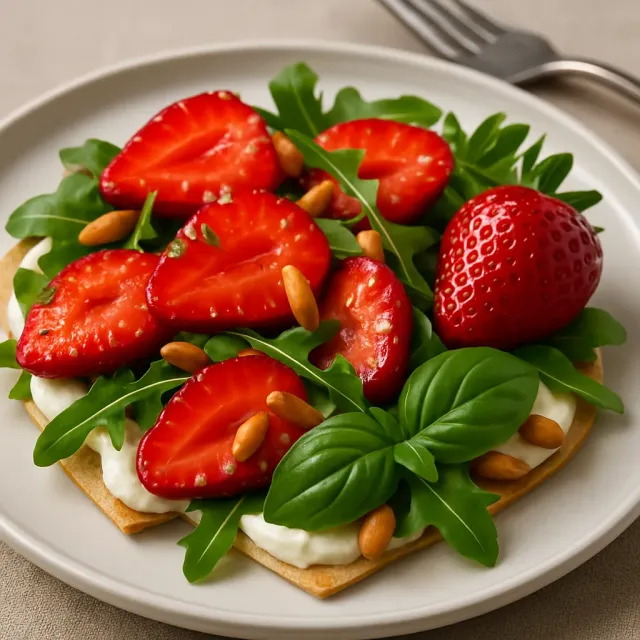 Bruschetta de Ricota com Morango e Balsâmico