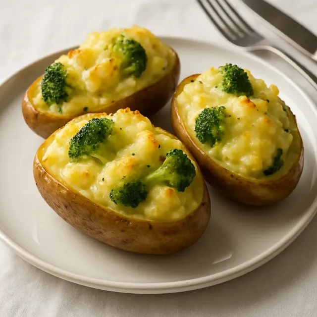 Запеченный картофель с брокколи